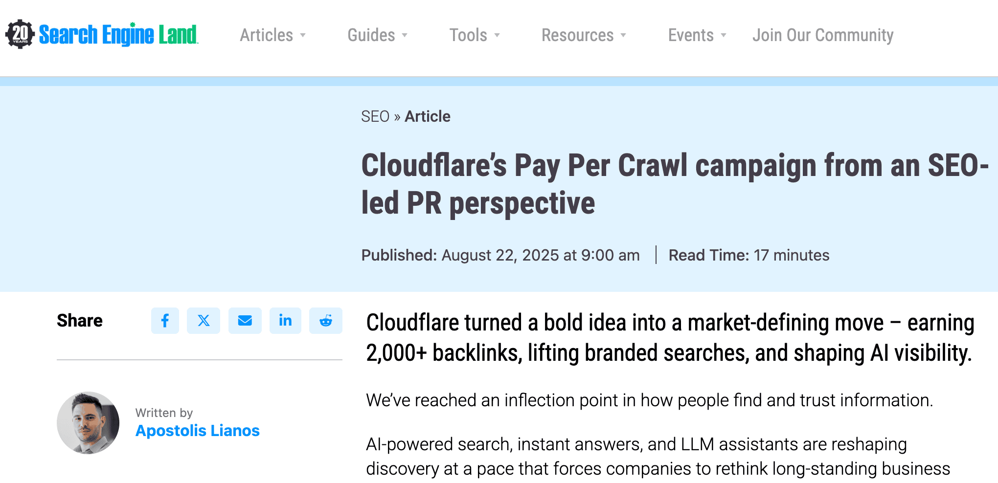 Search Engine Land Cloudflare Article cover